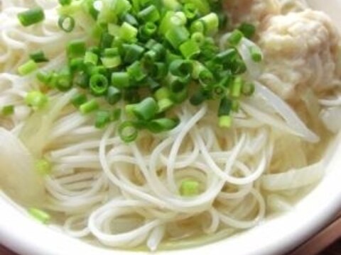 そうめんで♪豆腐団子入り簡単なんちゃってフォー